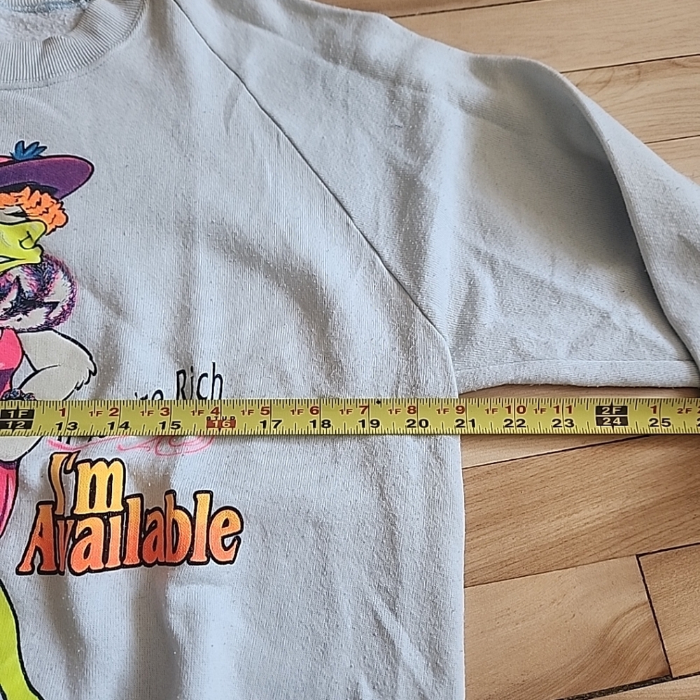 White Graphic Sweatshirt with Cartoon Print - Picture 8 of 13